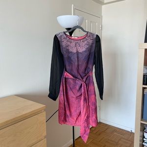 Lavand brand dress in pink, black and purple pattern, size M/8